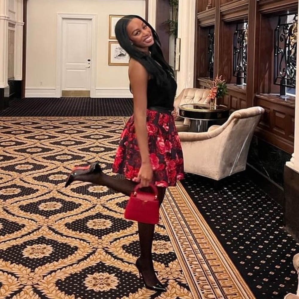 GAP Stunning Vibrant Red Floral Skirt